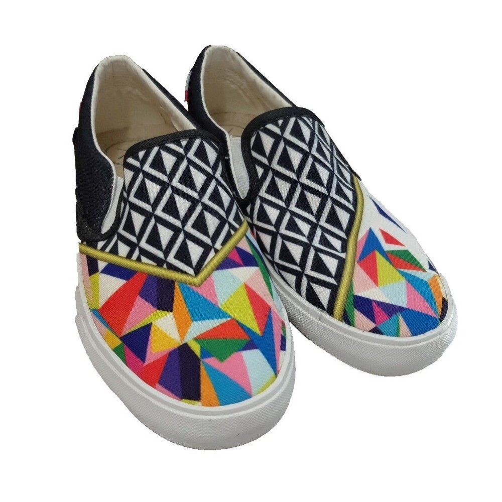 Inkkas Slip On Sneakers Multicolor Geometric Print Women's Size US 6
